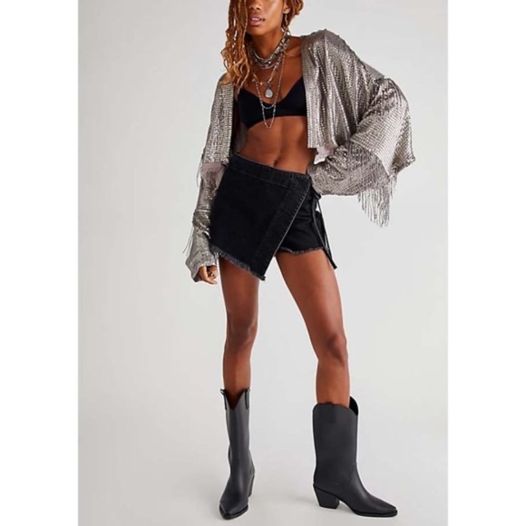 Free People Jackets & Blazers - Free People Sea Urchin Sequin Fringe Jacket Shrug
